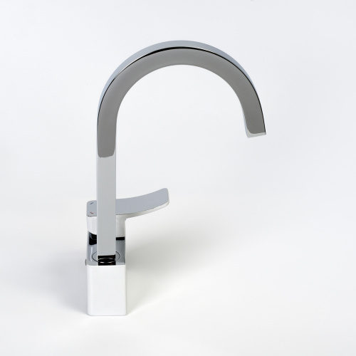 Смеситель для кухни WasserKRAFT Aller 1060 WHITE 1067W на мойку/столешницу белый/хром - фото 5