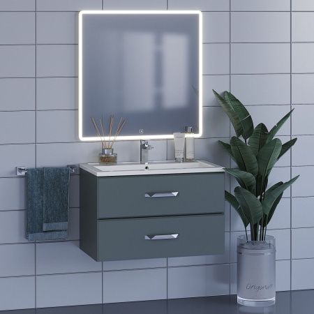 Тумба под раковину Uperwood Foster 291020522 80х50 подвесная цвет серый