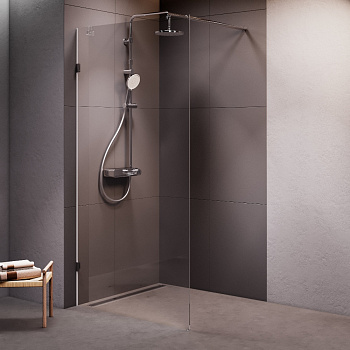 Душевая перегородка Am.Pm X-Joy W94WI-100-F1-MTE 97х195 стекло прозрачное профиль хром глянцевый