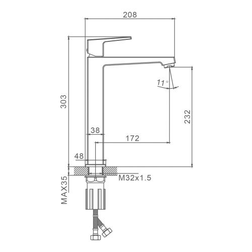 Смеситель для раковины Splenka S01 S01.15 на столешницу хром - фото 3