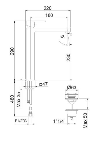 Смеситель Fiore 77CR7525 на раковину хром - фото 3