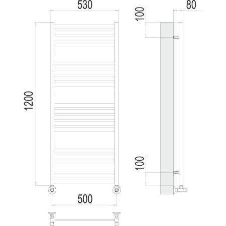 Полотенцесушитель водяной Terminus 4670078530882 55х120 хром
