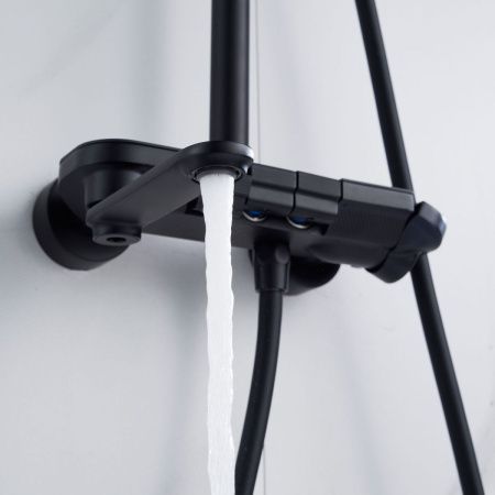 Душевая стойка Shevanik S4726H настенная цвет черный