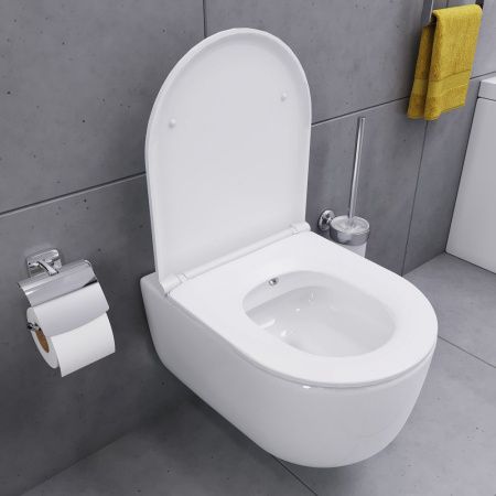 Унитаз подвесной Damixa Sirius DX86C1800SC белый с сиденьем микролифт безободковый каскадный смыв