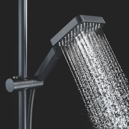 Душевая стойка Shevanik S6136H настенная цвет черный