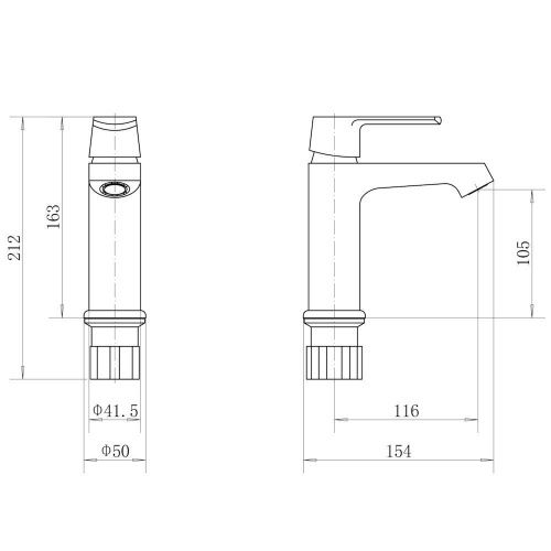 Смеситель Fashun A1089 на раковину хром - фото 3