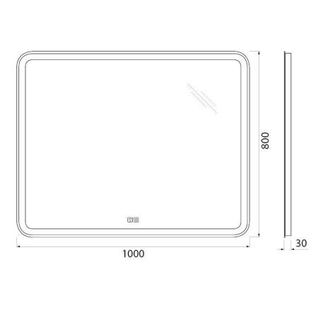 Зеркало с подсветкой и антизапотеванием BelBagno Marino SPC-MAR-1000-800-LED-TCH-WARM 100х80 подвесное