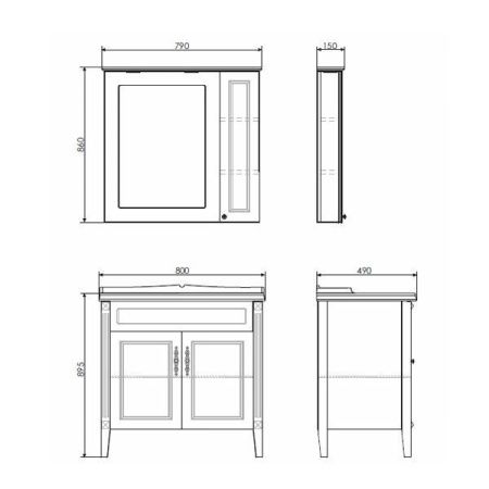 Тумба с раковиной Comforty Палермо 00004139245CF 80х50 напольная цвет белый