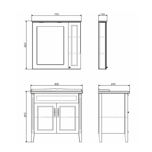 Тумба с раковиной Comforty 00004139245CF 80x49x89,5 - фото 2