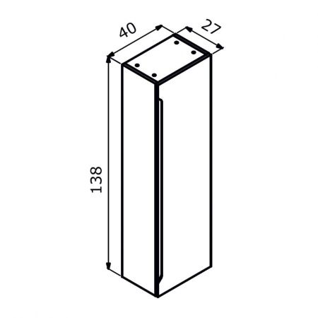 Шкаф-пенал Orka Malta 3001297 40х140 подвесной цвет серый