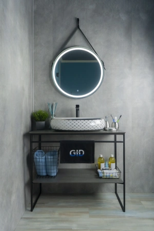 Раковина керамическая Gid Lago 52201 60х40 накладная цвет белый/хром без отверстий под смеситель