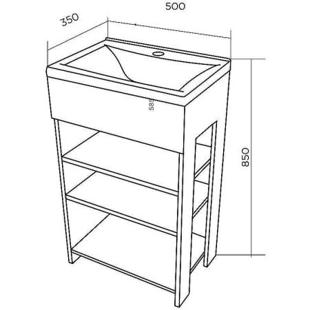 Тумба с раковиной 1MarKa Revo У98621 50х40 напольная цвет коричневый