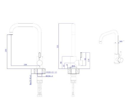 Смеситель для кухни Rush Melos SUS1101-23 на мойку сатин