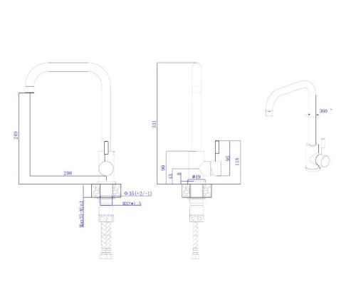 Смеситель для кухни Rush Melos SUS1101-23 на мойку сатин - фото 2