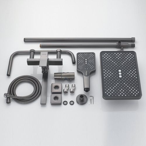 Душевая стойка Shevanik S6136T настенная цвет оружейная сталь - фото 4