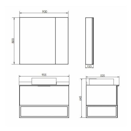 Зеркало-шкаф Comforty Порто 00-00009232CF 90х80 подвесной цвет коричневый