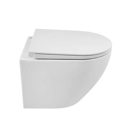 Унитаз подвесной BelBagno SFERA-R BB046CHR/BB902SC белый с сиденьем микролифт безободковый каскадный смыв