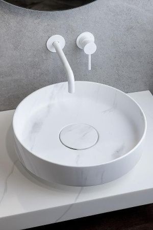 Раковина из искусственного камня Boheme Corian 801-CLCT 40х40 накладная цвет белый