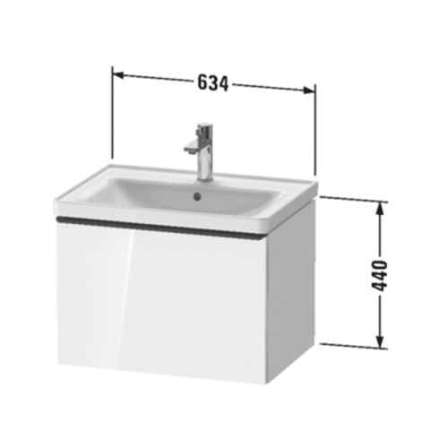 Тумба под раковину Duravit D-Neo DE425401818 63,4х45,2х44 - фото 2