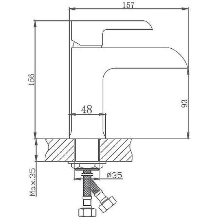 Смеситель Haiba HB805-7 HB10805-7 на раковину черный/хром