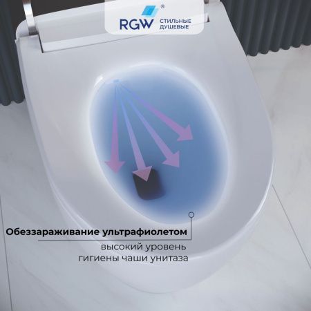 Унитаз приставной RGW 63420131-01 белый с сиденьем микролифт безободковый смыв торнадо