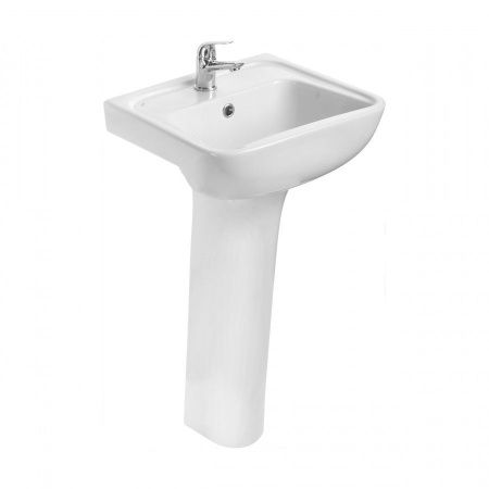 Раковина из сантехнического фарфора Santek Лонги 1WH501753 50х40 подвесная цвет белый 1 отверстие под смеситель