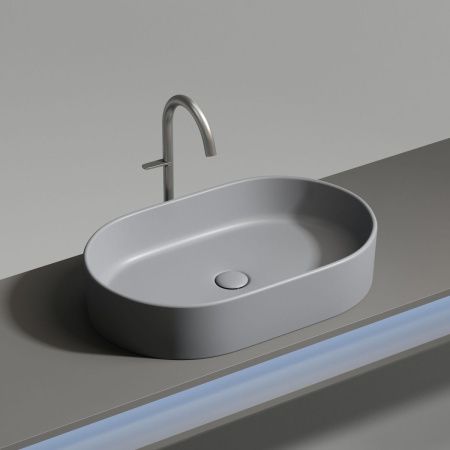 Раковина из сантехнического фарфора Ceramica Nova ELEMENT CN6048MH 60х40 накладная цвет черный без отверстий под смеситель