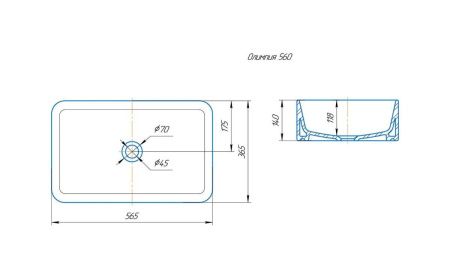 Раковина керамическая Onika Олимпия 4640021064269 60х40 накладная цвет белый без отверстий под смеситель