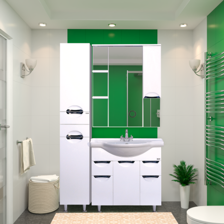 Шкаф-пенал Misty Орхидея П-Жас05035-011Л 40х190 напольный цвет белый