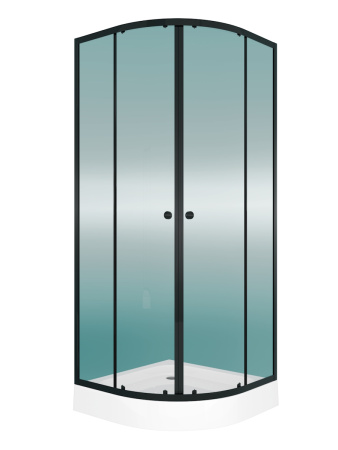 Душевой уголок Teymi Lina T00502 80х80 стекло прозрачное профиль черный с поддоном