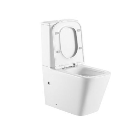 Унитаз напольный с бачком Abber Rechteck AC1210T белый с сиденьем микролифт безободковый смыв торнадо