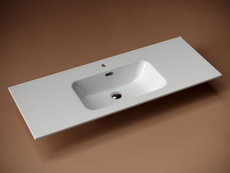 Раковина из сантехнического фарфора Ceramica Nova ELEMENT CN7006 120х50 накладная цвет белый 1 отверстие под смеситель