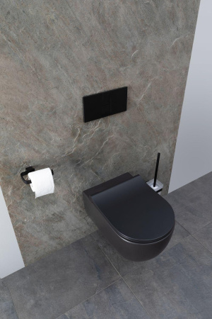 Чаша унитаза подвесная Allen Brau Priority 4.31001.31 цвет черный матовый без сиденья безободковая каскадный смыв