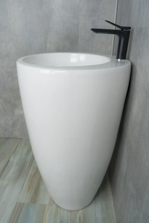 Раковина керамическая Gid Autonomo 81106 49х49 напольная цвет белый 1 отверстие под смеситель