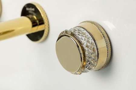 Смеситель для раковины Boheme Aura 152-2-G-A встраиваемый в стену золото