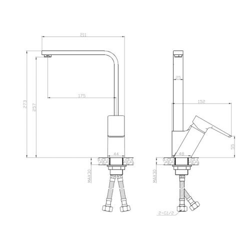 Смеситель для кухни Esko SAMARA SMR519 на мойку хром - фото 3