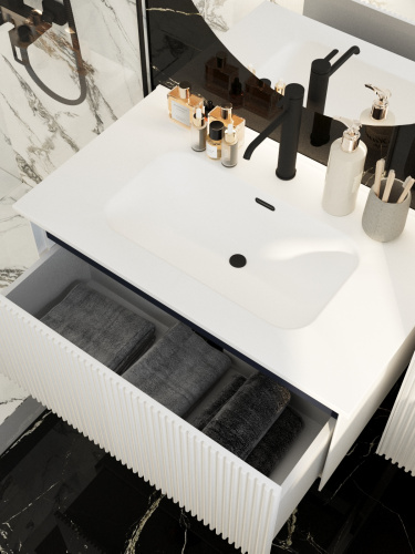 Тумба под раковину La Fenice Terra FNC-01-TER-B-80 79х45х35 подвесная цвет белый матовый - фото 5