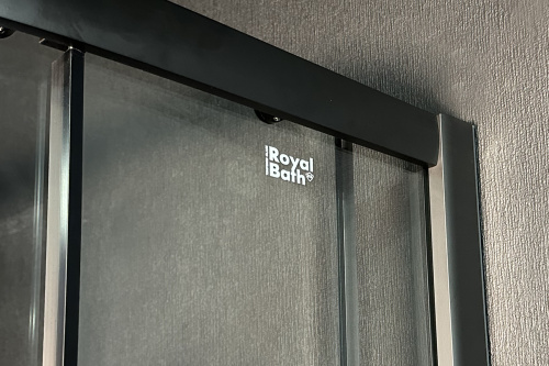 Душевой уголок Royal Bath HK RB90HK-T-BL-Practic 90х90 стекло прозрачное профиль черный с поддоном - фото 2