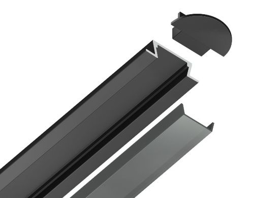 Алюминиевый встраиваемый профиль Ambrella Light Alum Profile (Алум Профиле) GP1001BK/BK - фото 4