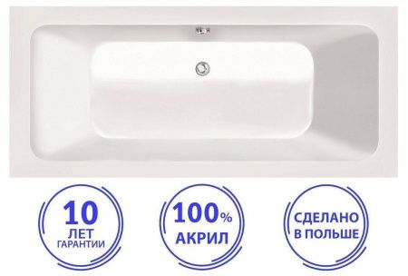 Ванна акриловая C-Bath CBQ017002 180х80 пристенная прямоугольная