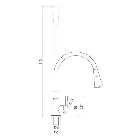 Смеситель для кухни Savol S-3002CM-02 на мойку золото