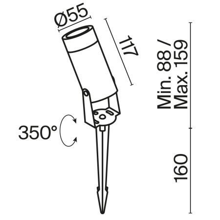 Уличный ландшафтный светодиодный светильник Maytoni Outdoor Bern O050FL-L5GF3K
