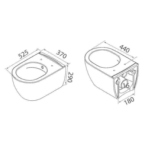 Унитаз подвесной Boheme Nero 961-SET-B цвет черный матовый с сиденьем микролифт безободковый каскадный смыв - фото 2