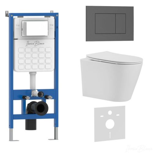Комплект унитаз с инталляцией и клавишей смыва Iberica Blanca BURGOS ALTO IB001.BRA.234.856 - фото 2