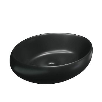 Раковина из сантехнического фаянса CHARUS TORRE BIANCA 700-022B 50х30 накладная цвет черный без отверстий под смеситель