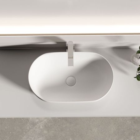 Раковина из сантехнического фарфора Ceramica Nova TWIST CN12001MW 50х30 накладная цвет белый