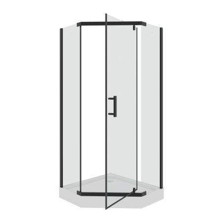 Душевой уголок Parly ZPE911B 90х90 стекло прозрачное профиль черный с поддоном