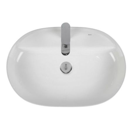 Раковина из сантехнического фарфора Bond Oval S01-600 60х40 накладная цвет белый 1 отверстие под смеситель