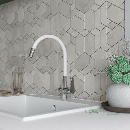 Смеситель для кухни Esko Coral CL 03 W на мойку белый/хром