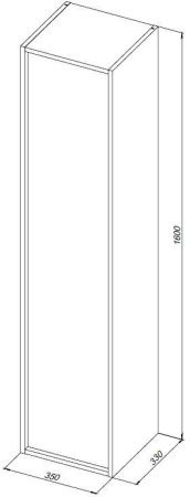 Шкаф-пенал Aquanet Lino Flat 00295038 40х160 подвесной цвет коричневый